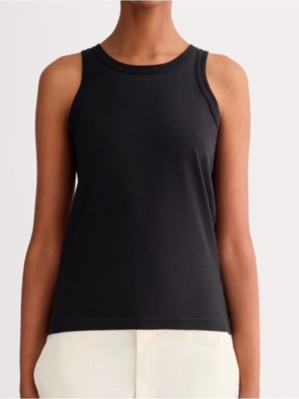Everlane The Tank Essential Organic Cotton Black High Neck ‘90s Minimalist Small
